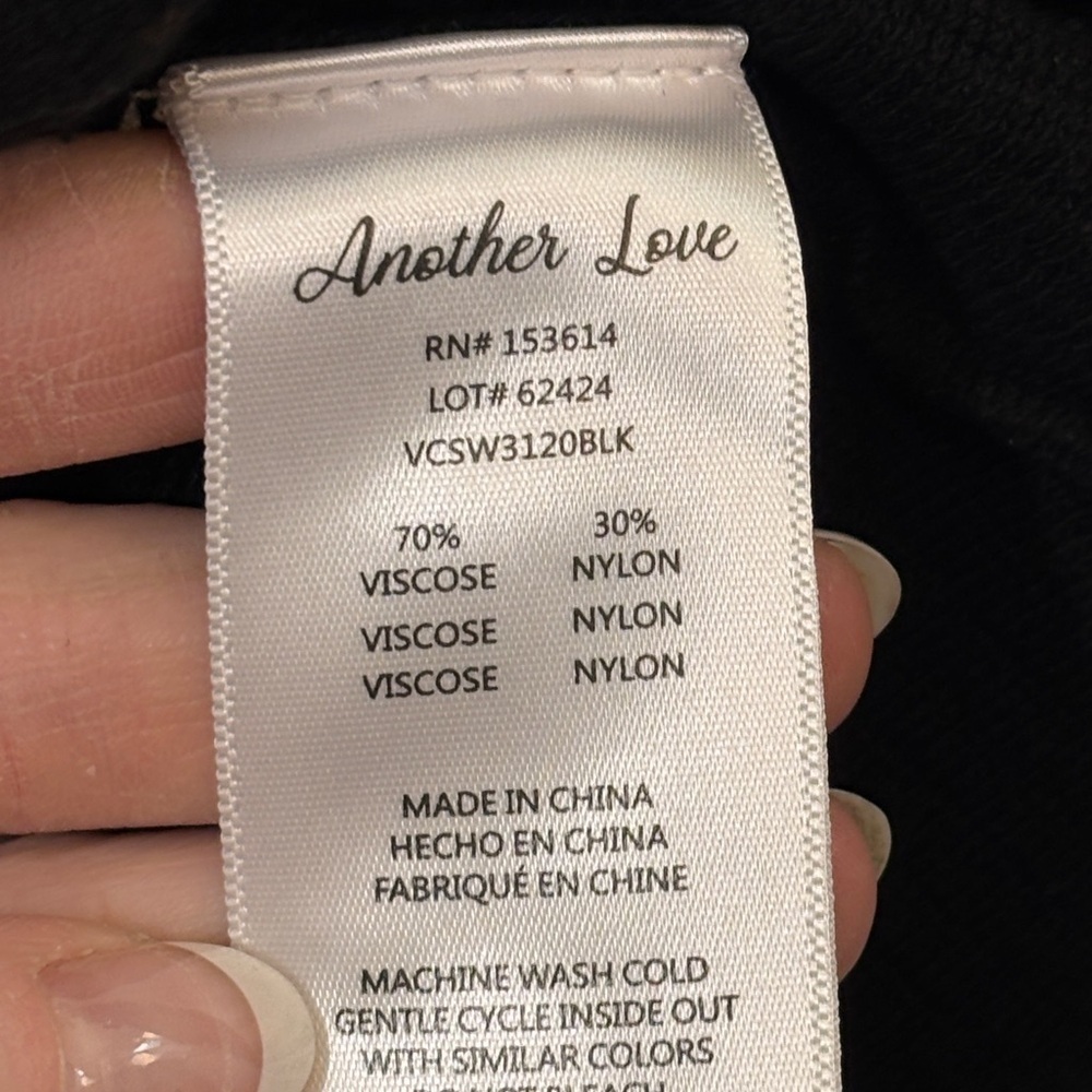 Another Love Black Fitted Long Sleeve Blouse - Picture 4 of 4